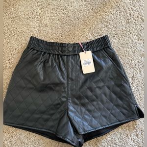 Entro Quilted Faux Leather Shorts